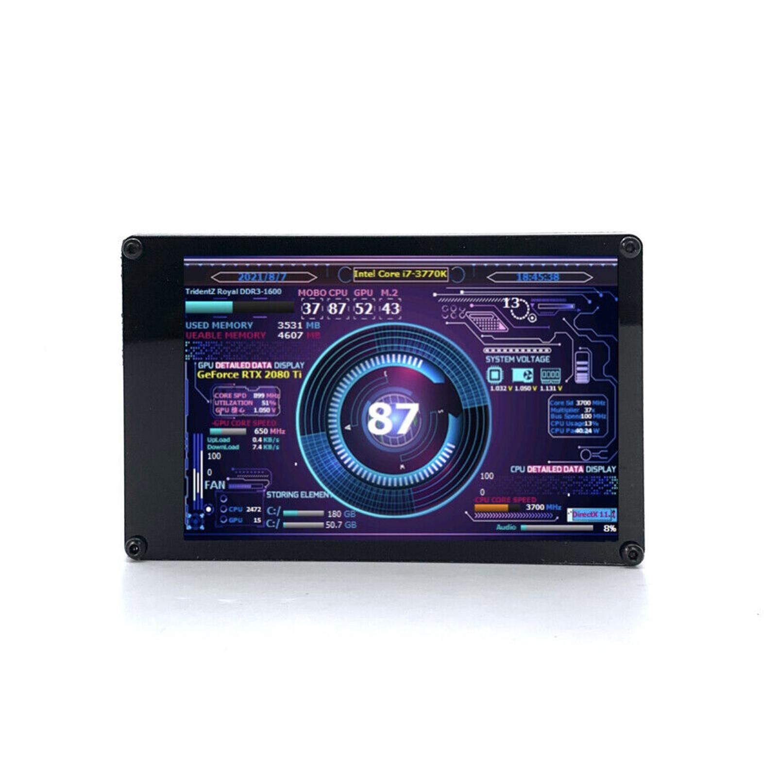 3.5inch IPS Dual USB Secondary LED Display Screen AIDA64 Monitor 360° Universal
