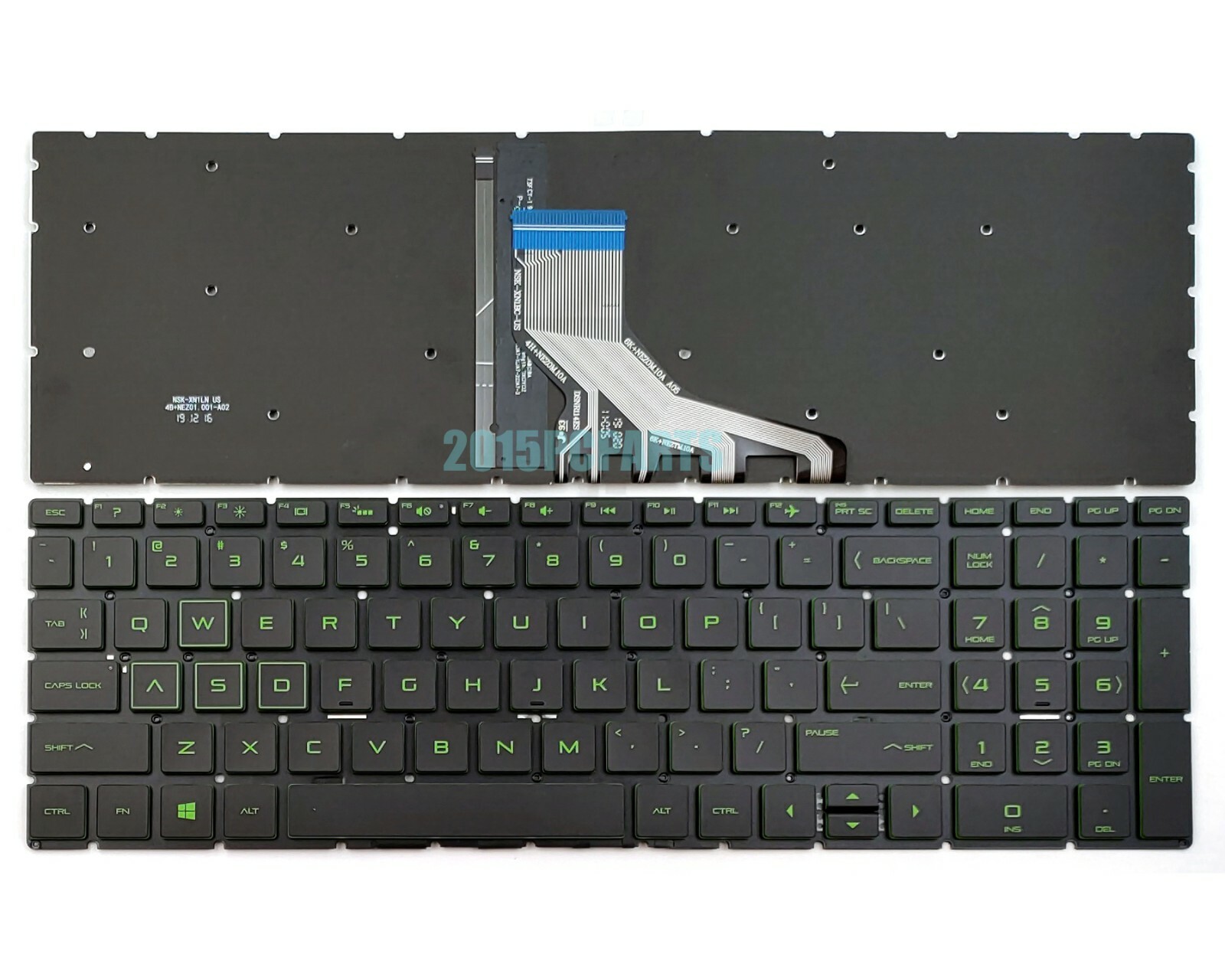 New HP Gaming Pavilion 15-DK 15-DK1000 15-DK1095NR Keyboard Green Backlit US