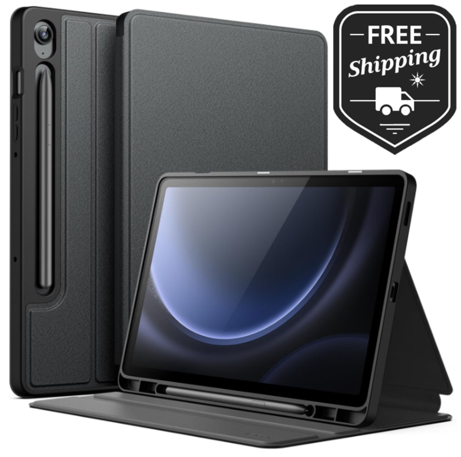 Folio Case for Samsung Galaxy Tab S10 Lite/S10 FE/S9 FE 10.9", Black Multi-Angle