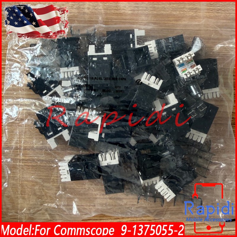 For Commscope SL110 SERIES RJ45 CAT6 Modular Jack Black Lot Of 24 w/ Dust Cover