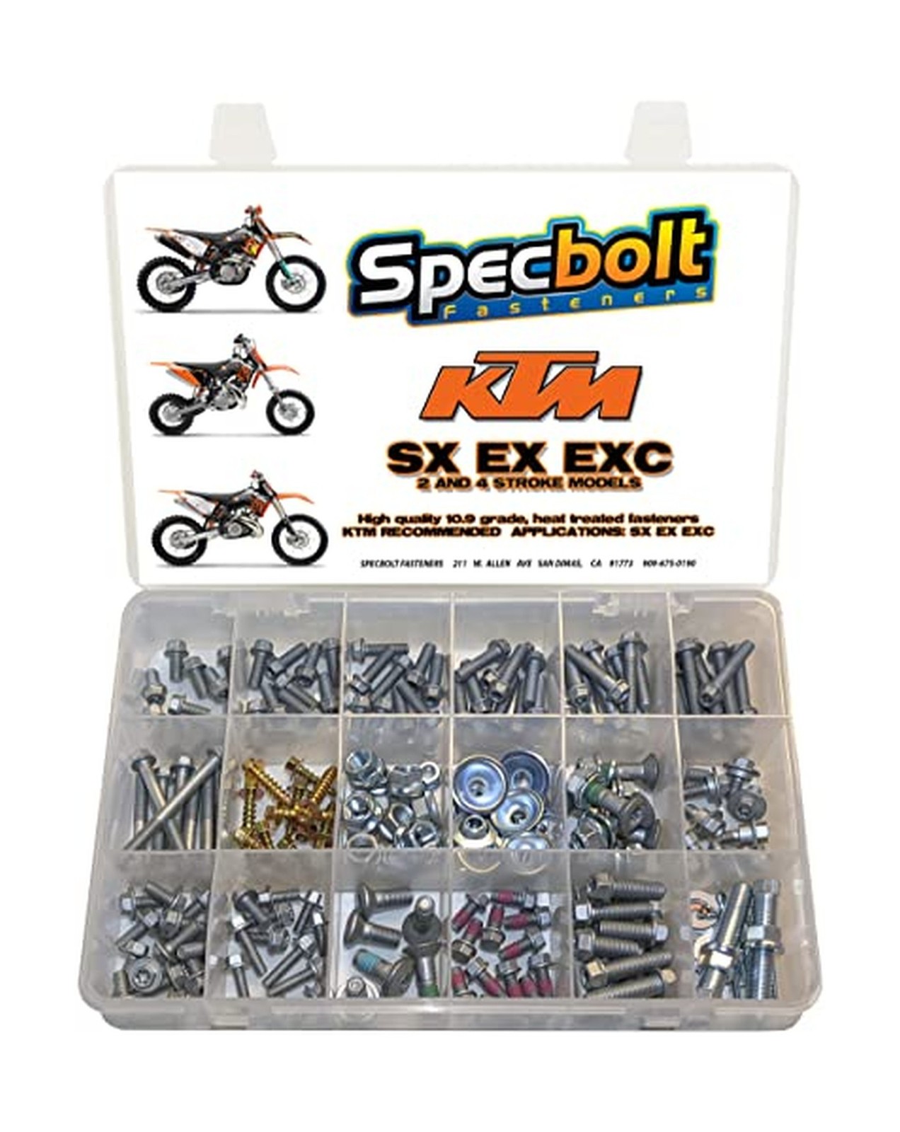 250pc Specbolt Brand Bolt Kit for Maintenance & Upkeep for: KTM SX SX-F EXC E...
