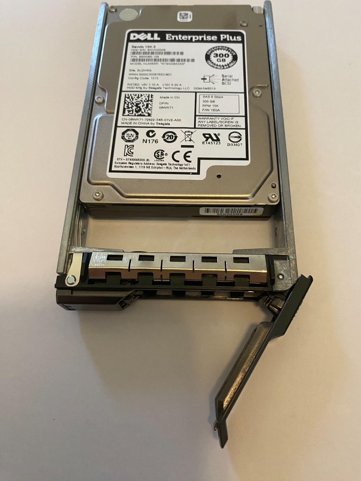 Dell Enterprise Plus 300GB 6Gbps 15K 2.5'' SAS HDD (08WR71) Compellent Caddy