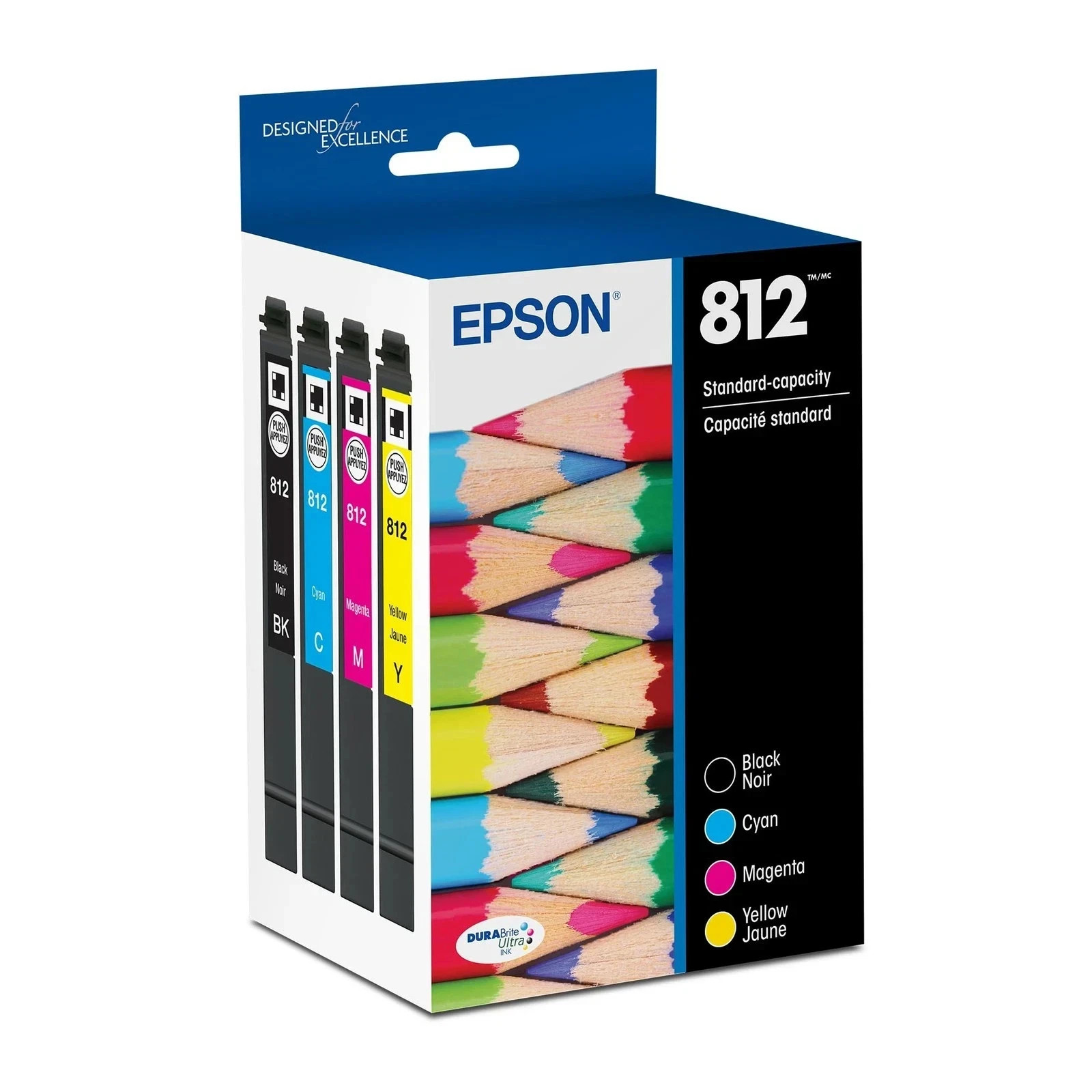 Epson 812 Genuine Ink Cartridge Black and Color Combo Pack T812120-BCS