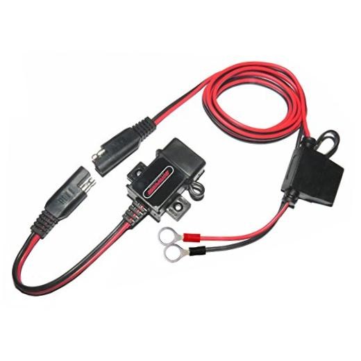 MP0609A 3.1Amp Motorcycle USB Port Kit SAE to USB Adapter On Red, Black
