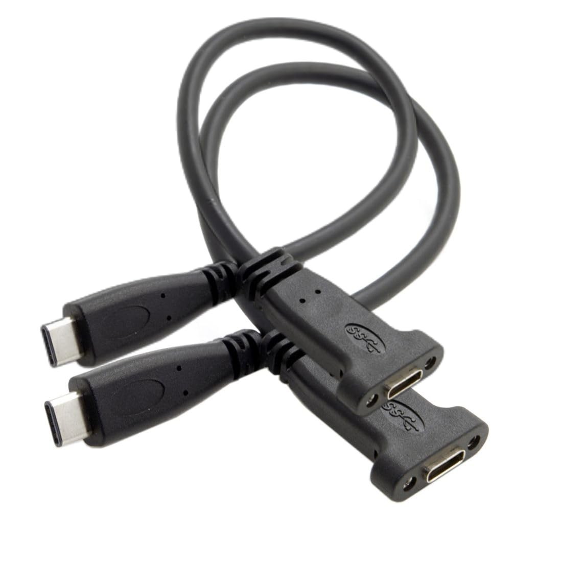 chenyang 2 Pack USB C Extension Cable 3.1 Gen 2 10Gbps Male to Black