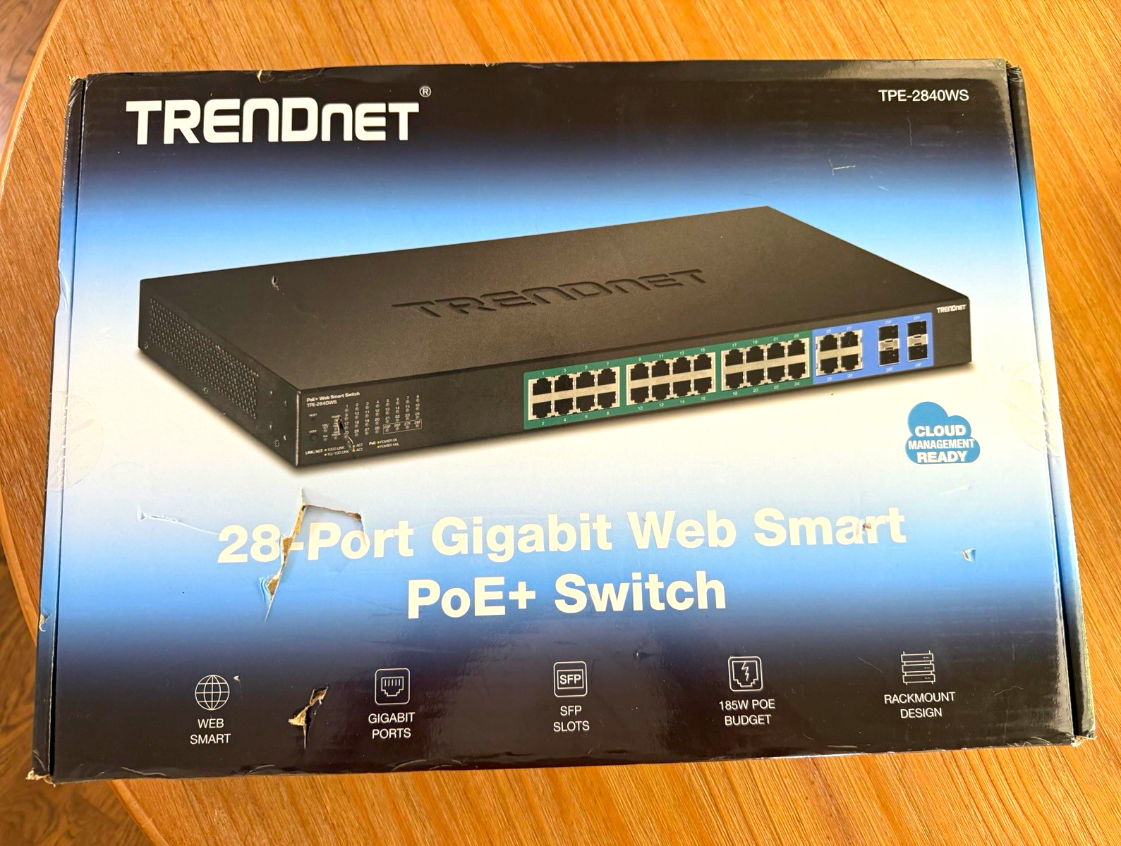 TRENDnet TPE-2840WS V2.6R 28-Port Gigabit Web Smart PoE+ Switch NIB