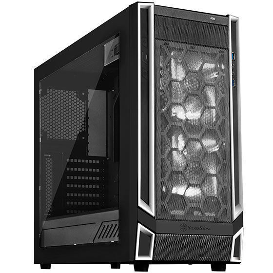Silverstone RL05BW-W (White Trim + Window) ATX/MATX  2 x 140mm LED Fan Mid Tower