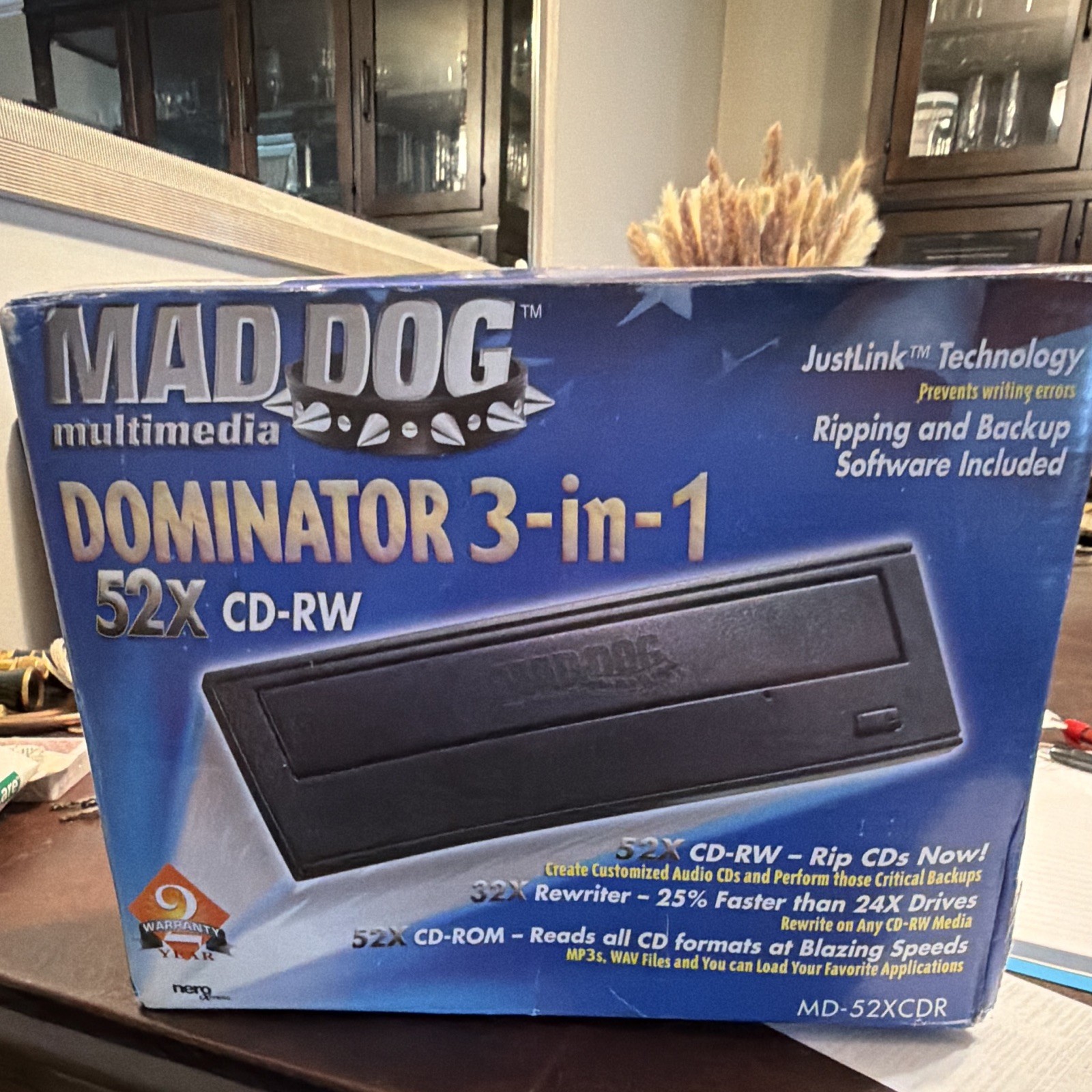 Mad Dog Multimedia Dominator 3-in-1 52X CD-RW IDE Internal 5.25" Black MD-52XCDR