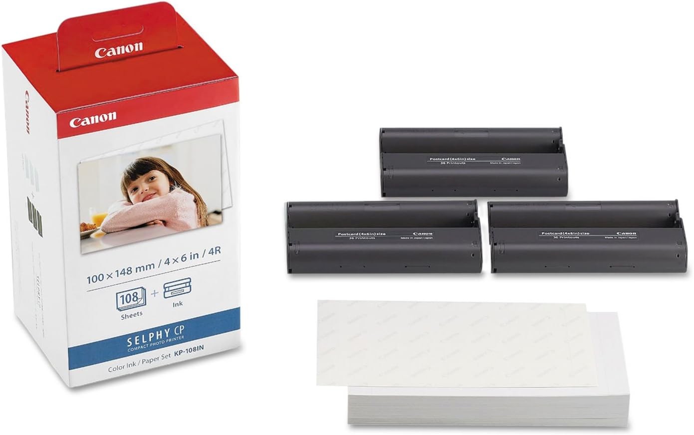 Canon 3115B001 3115B001 (KP-108IN) Color Ink & Paper Set,