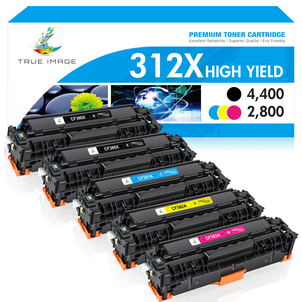 5X Premium CF380A 312A Toner set Compatible With HP LaserJet Pro M476dw M476nw