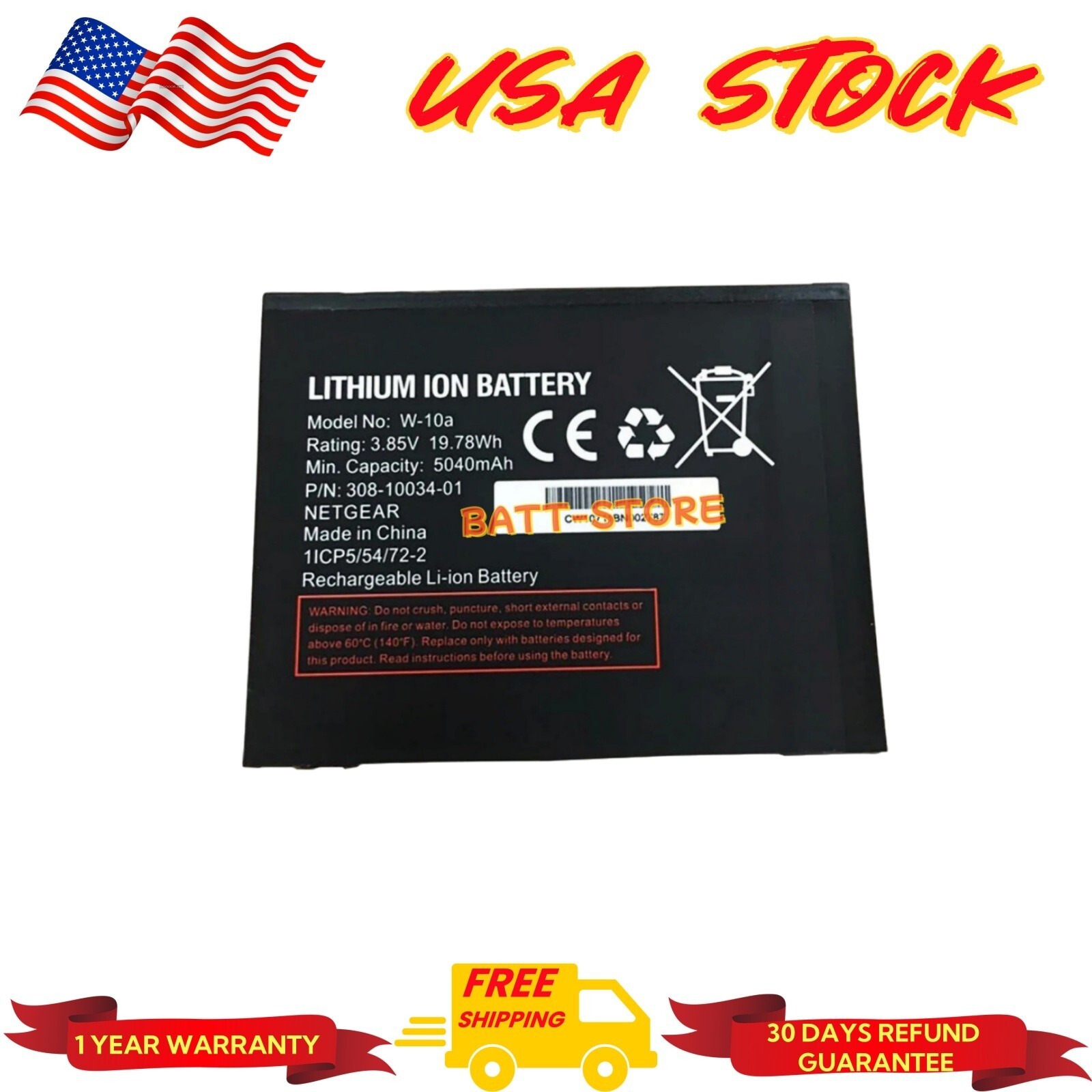 W-10a 308-10034-01 Battery  for Netgear Nighthawk LTE Mobile Hotspot M1 MR1100