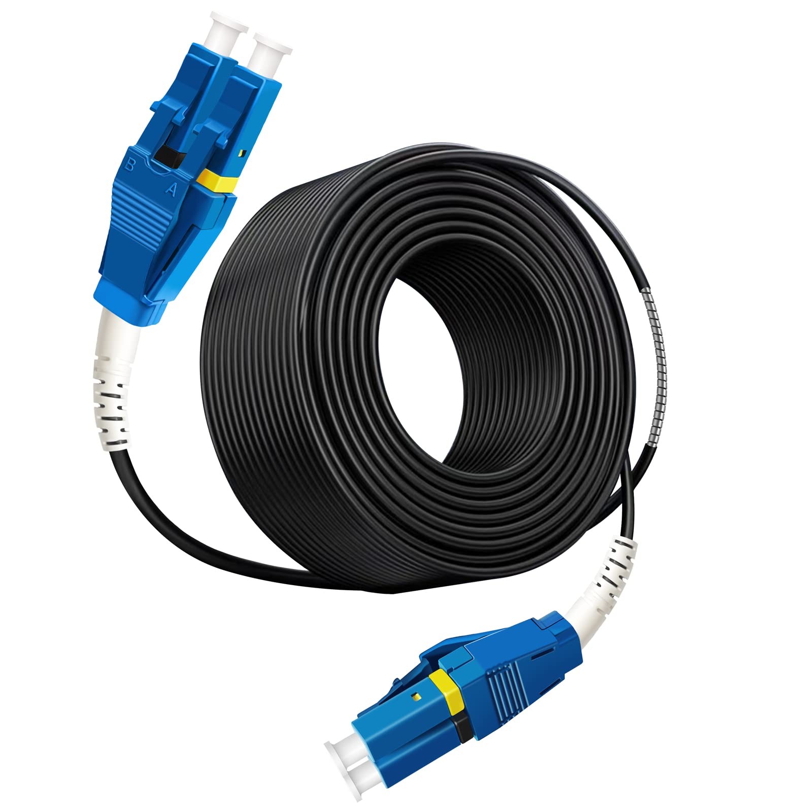 20 Meters Uniboot LC to LC Outdoor Armored Fiber Patch Cable, Low Friction Si...