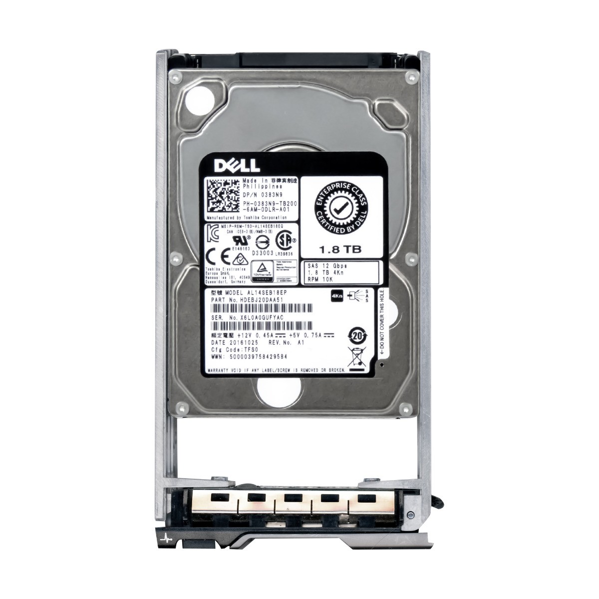 DELL 0383N9 1.8TB 10K SAS-3 128MB 2.5' AL14SEB18EP
