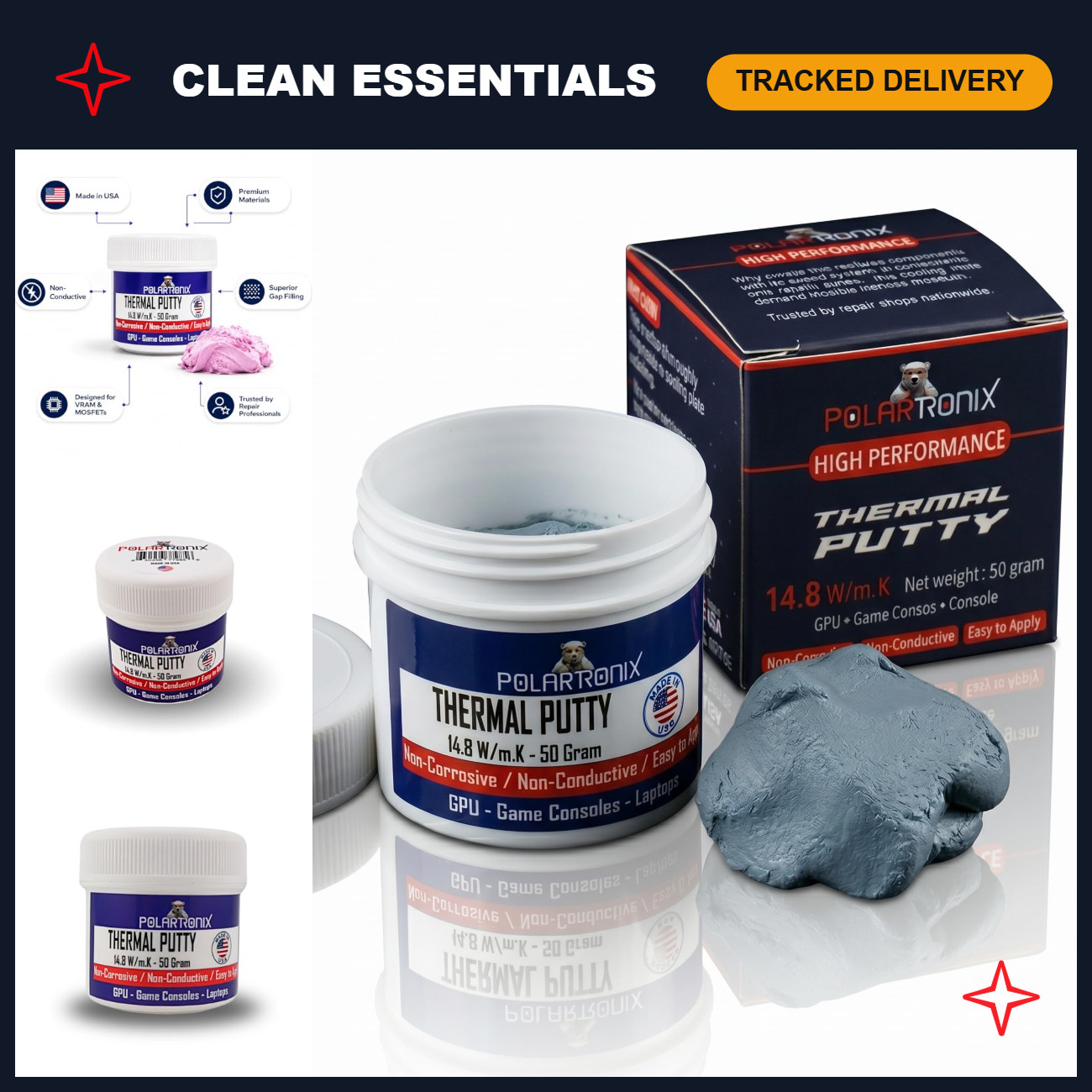 High-Performance Thermal Putty 14.8 W/m·K - 50g Non-Conductive Gap Filler for GP