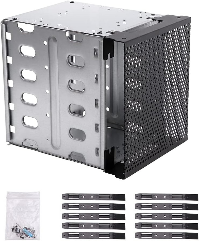 Hard Drive Cage,Galvanized Steel Plate + ABS Plastic Cage Hard Drive Tray Rack w