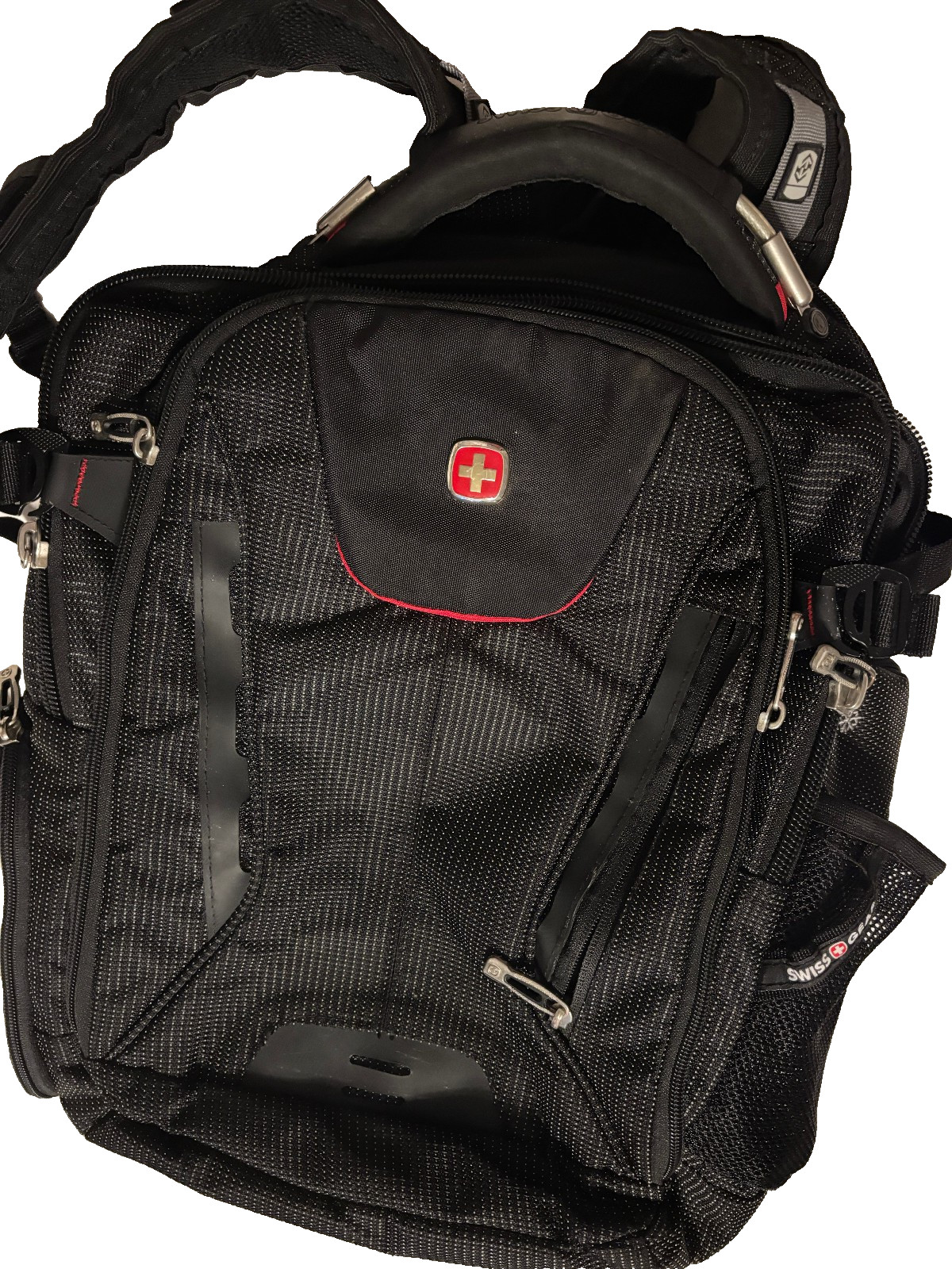 SwissGear  5358  Scansmart Laptop Backpack Fits 17 in  Black Dot Red TSA