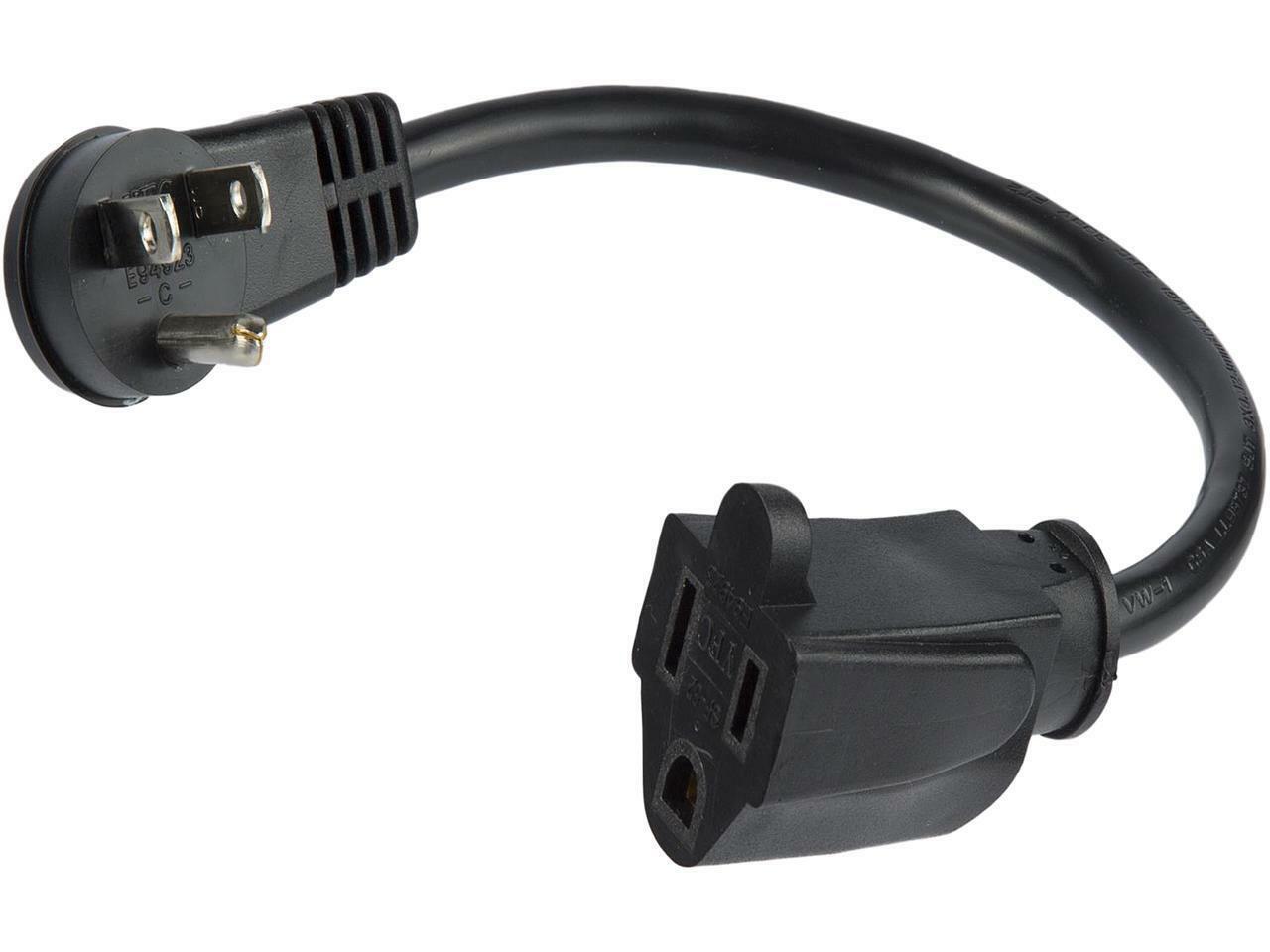 StarTech.com PAC101R1 1 ft Flat Extension Cord - NEMA 5-15R to NEMA Right-Angle