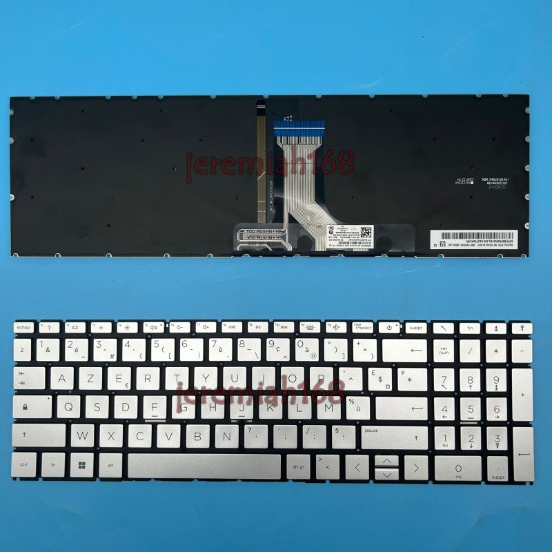 For HP 15-FC 15-fc0000 15-FD 15-fd0000 15-fd1000 French Keyboard Silver Backlit