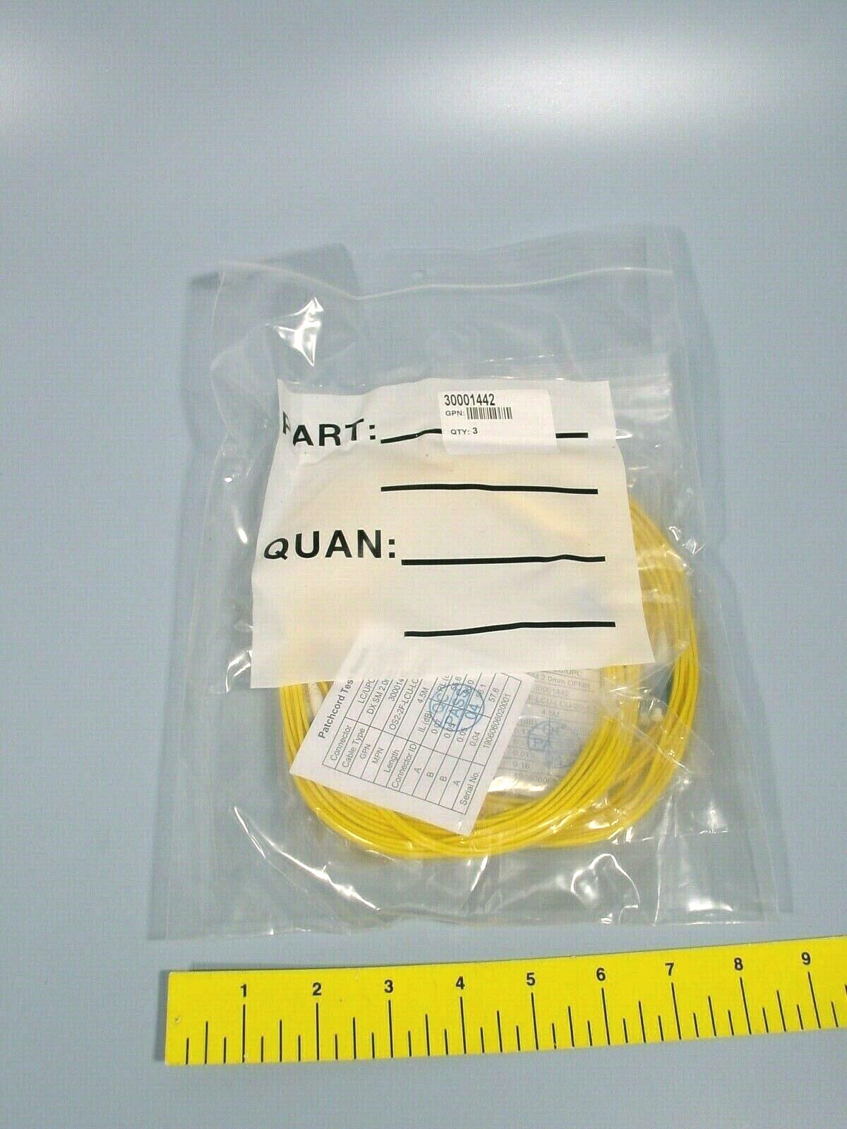 *LOT OF 3 Fiber Optic Jumper OS2-2F-LCU-LCU-20-4.5 DX SM 2MM OFNR Length 4.5M