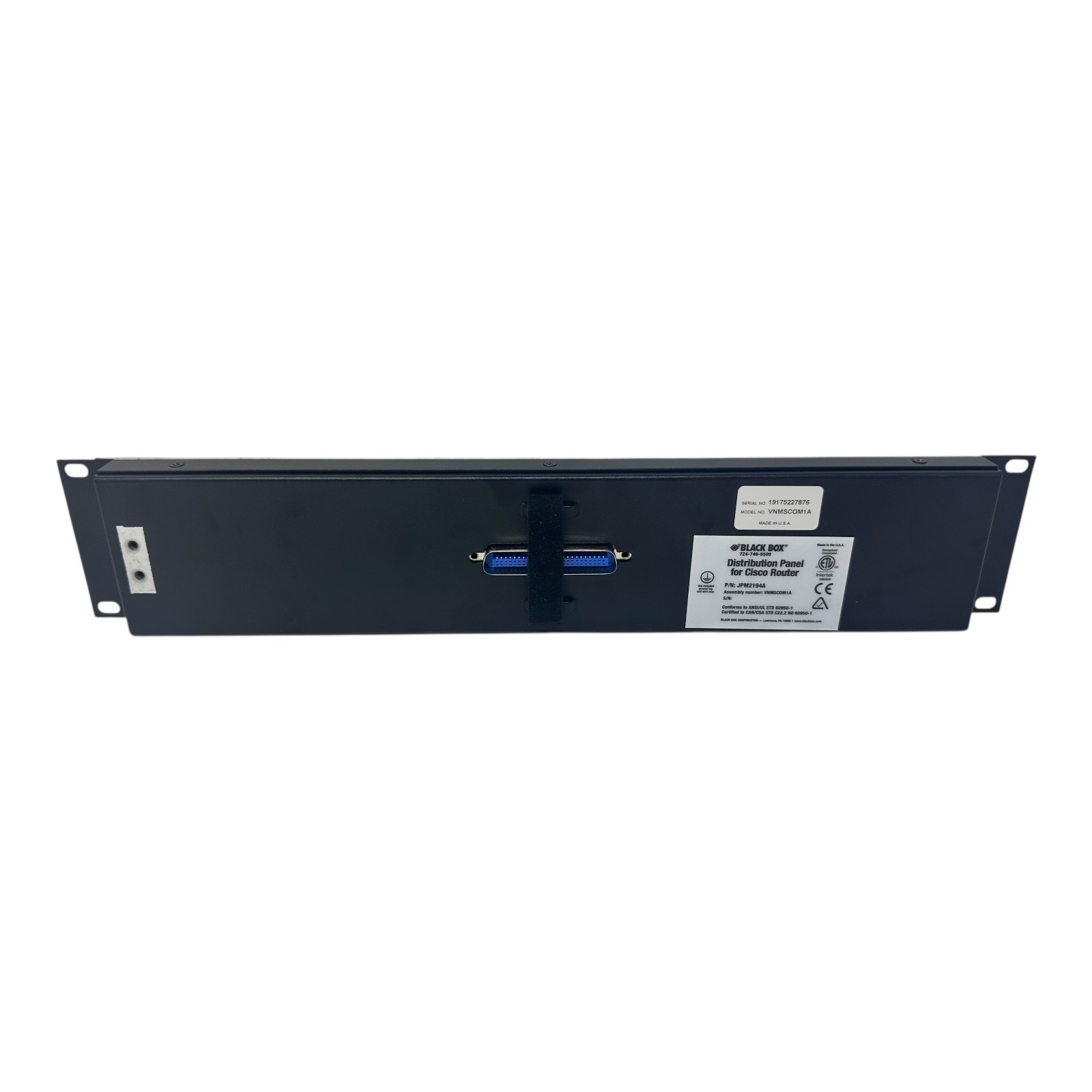 BLACK BOX MODEL VNMSCOM1A P/N JPM2194A DISTRIBUTION PANEL NEW/UNUSED SURPLUS 