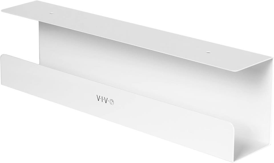 VIVO White Under Desk 16.5" Cable Management Tray / Wire Organize / Cord Holder