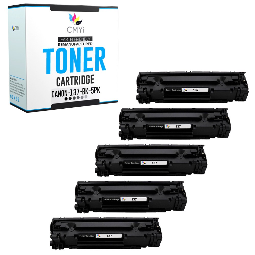 5-PK CMYi Replacement 137 Toner Cartridges for Canon imageCLASS MF247dw MF249dw