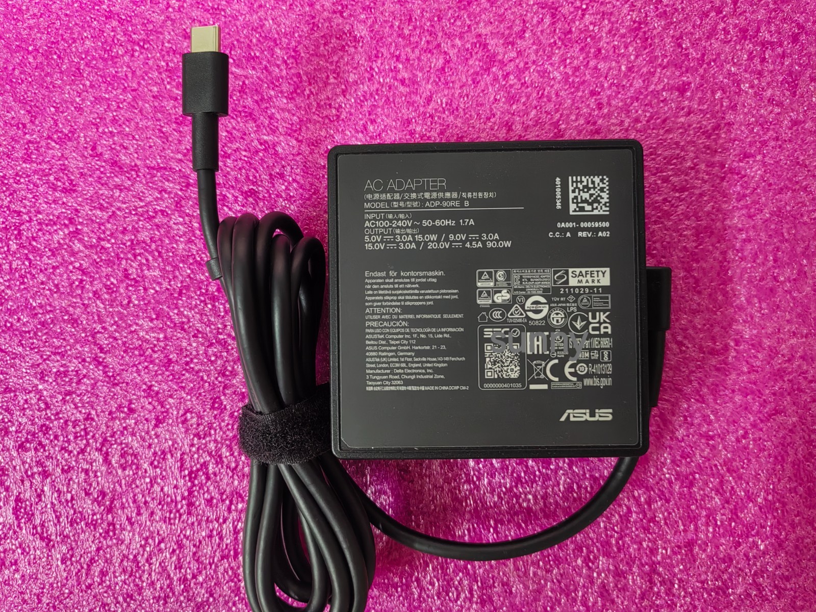 For ASUS Rog X13 GV301RE REV:A01 90W 20V 4.5A ADP-90RE B AC Adapter 100%Original