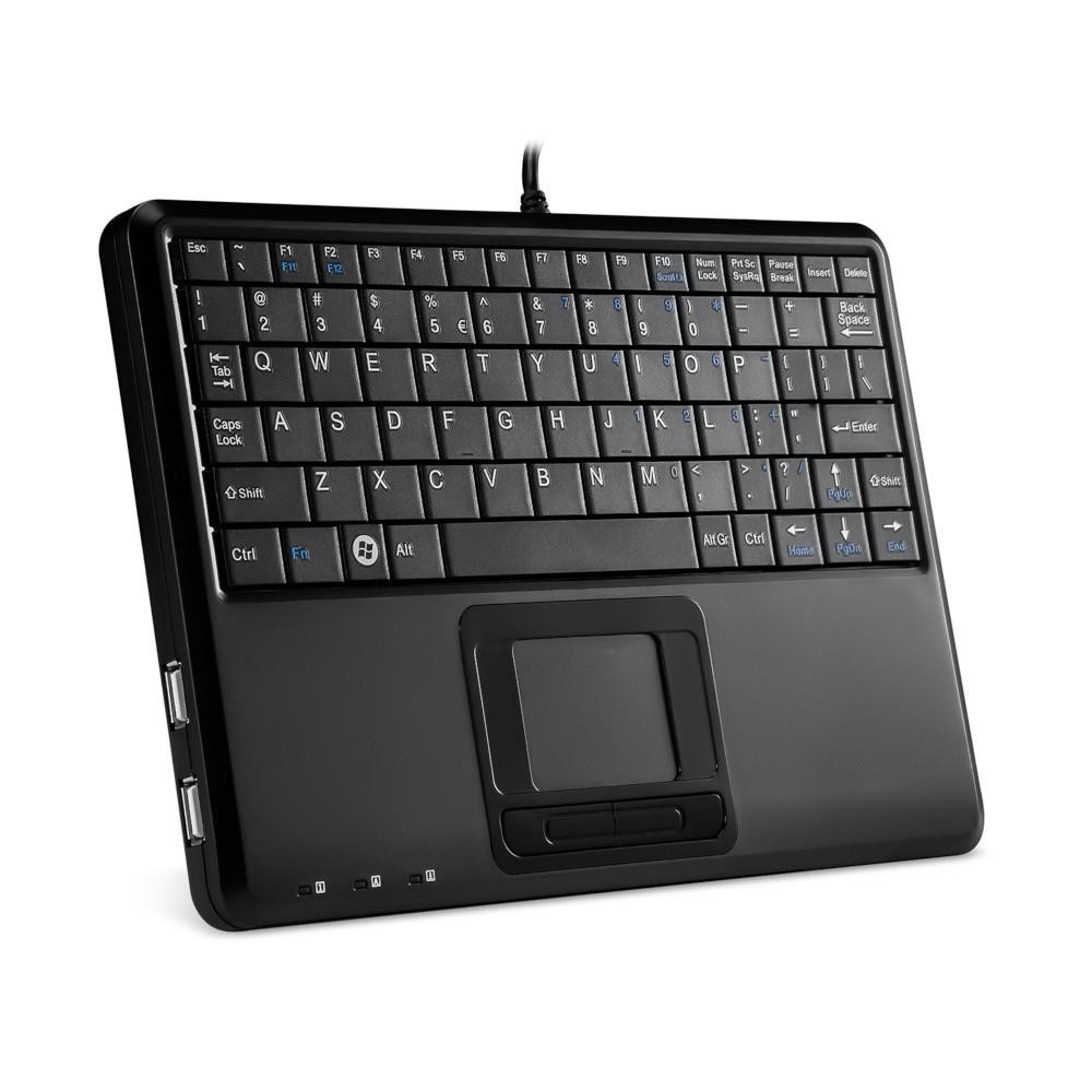 Klawiatura przewodowa Perixx Periboard-510 H, touchpad, 2x hub USB, carna perix