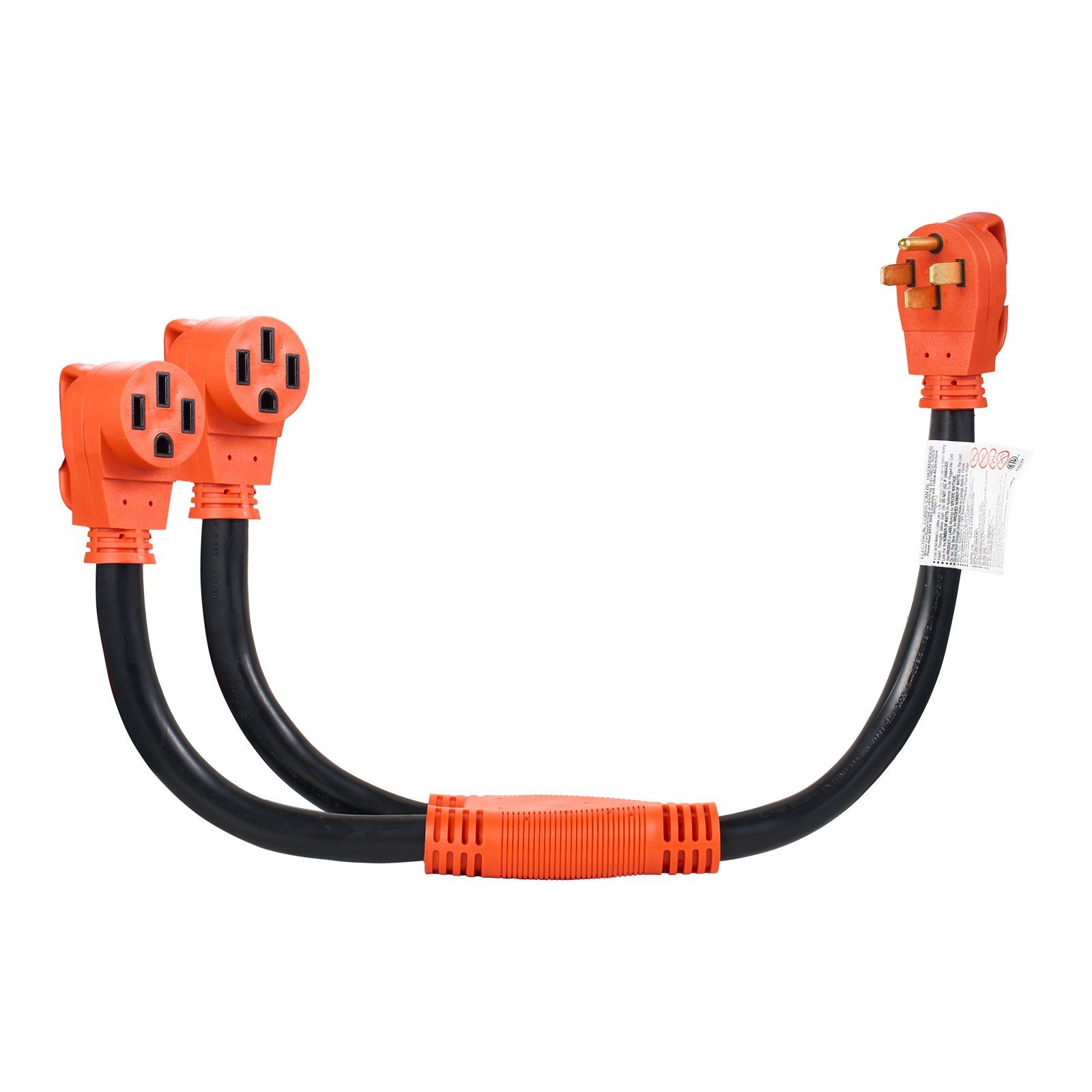 Y Splitter Adapter Cord, 50 Amp NEMA 14-50, 4 Prong 240V Splitter for RV and EV