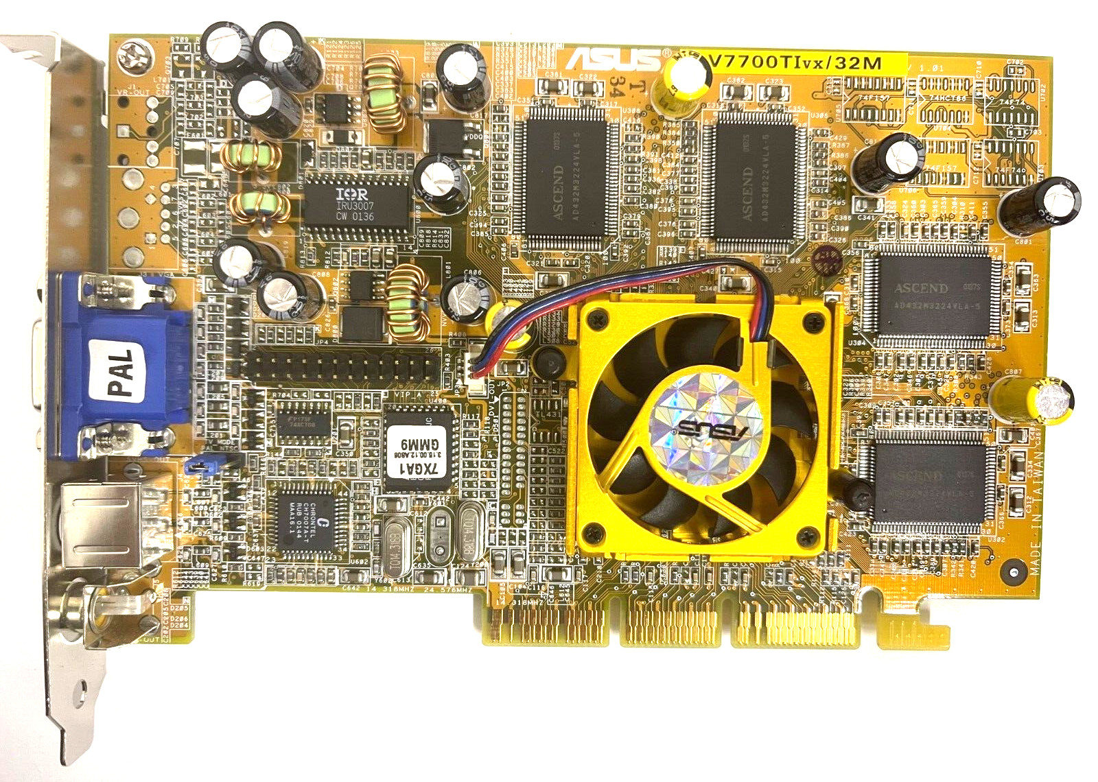 ASUS V7700TIVX/32M GEFORCE2 GTS 32MB AGP VGA CARD VGA SVID COMP GOLD FAN MXB146