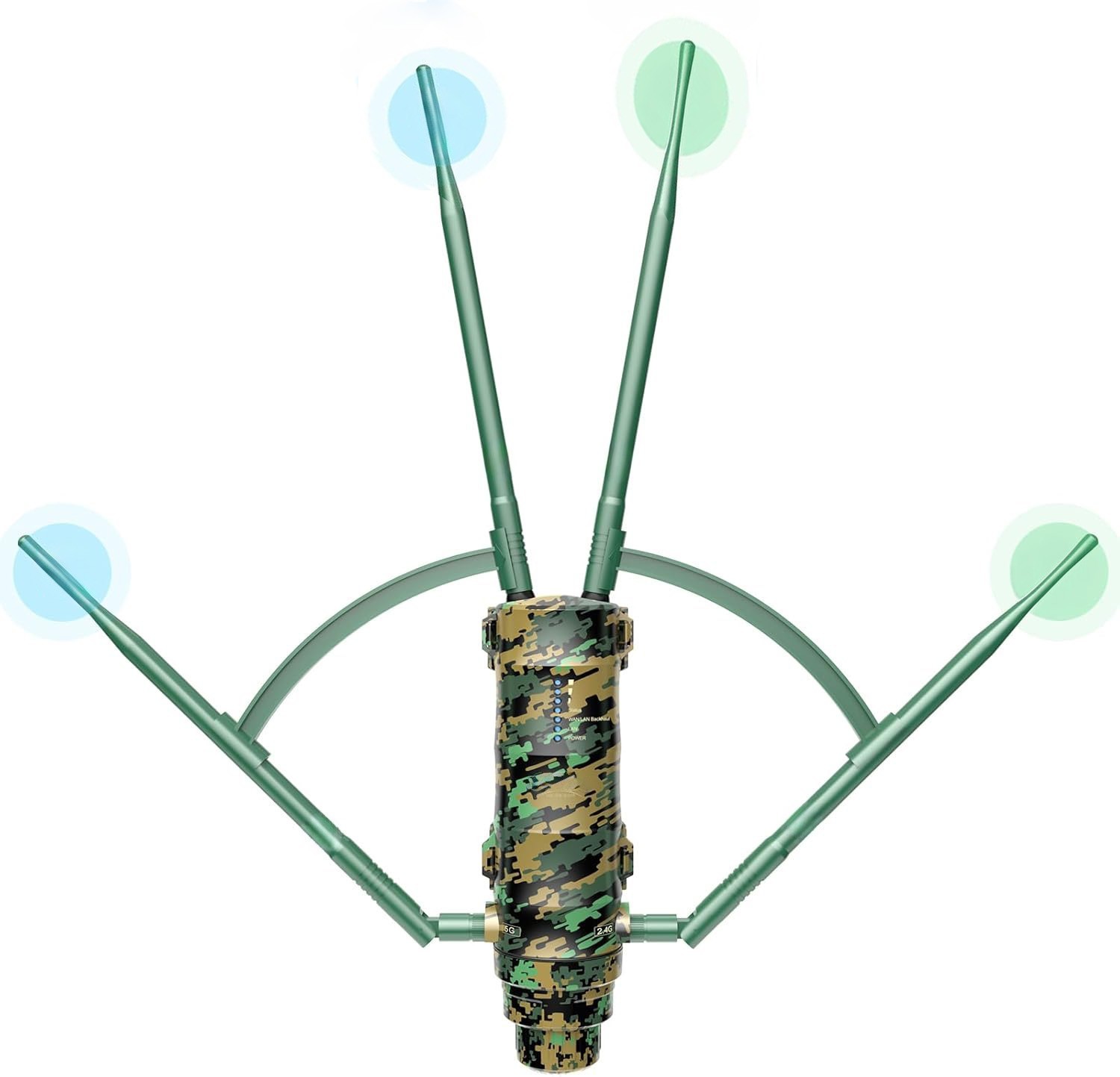Outdoor CAMO WiFI Extender - Weatherproof - Long Range 2 Band - POE - 4 Antenna