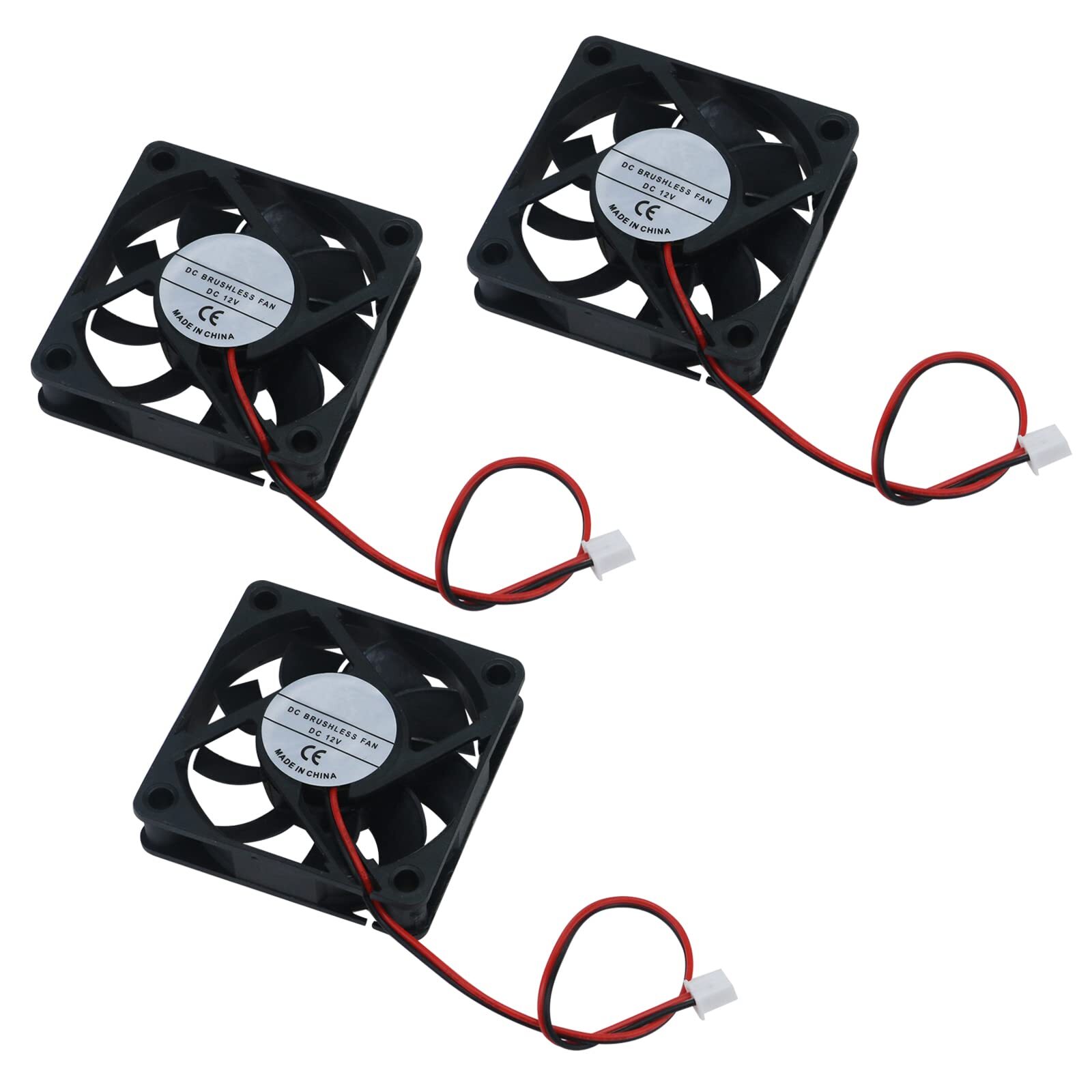 3pack 60mm X 60mm X 15mm 6015 12v Brushless Dc Cooling Fan 2pin For Diy 3d Print