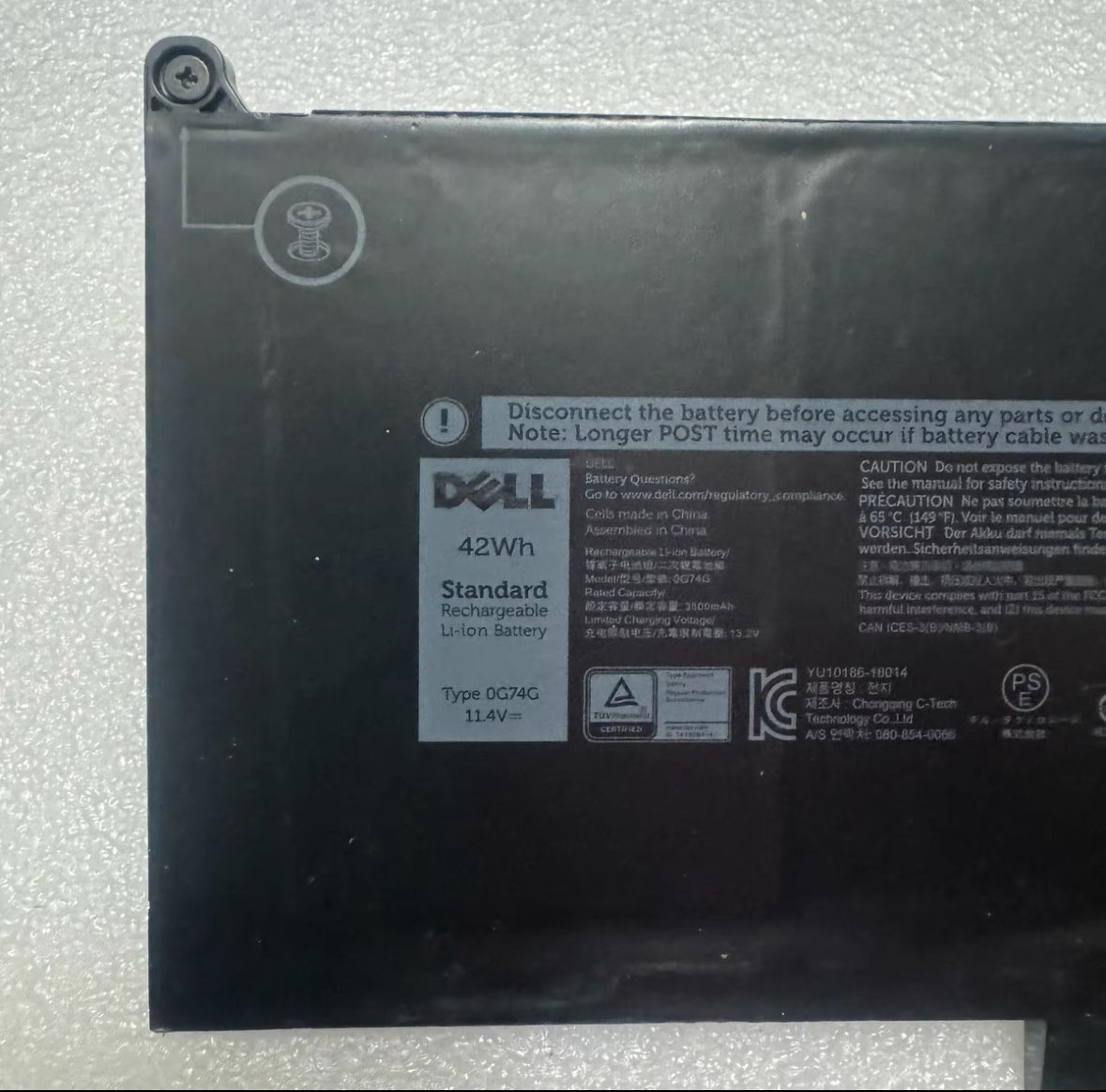 OEM Genuine 42Wh 0G74G 9W9MX 3KF82 Battery For Dell Latitude 5300 5310 7300 7400