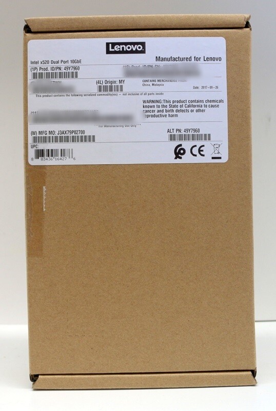 49Y7960 - IBM/Lenovo Intel X520-DA2 DP 10GbE SFP+  Brand New Retail