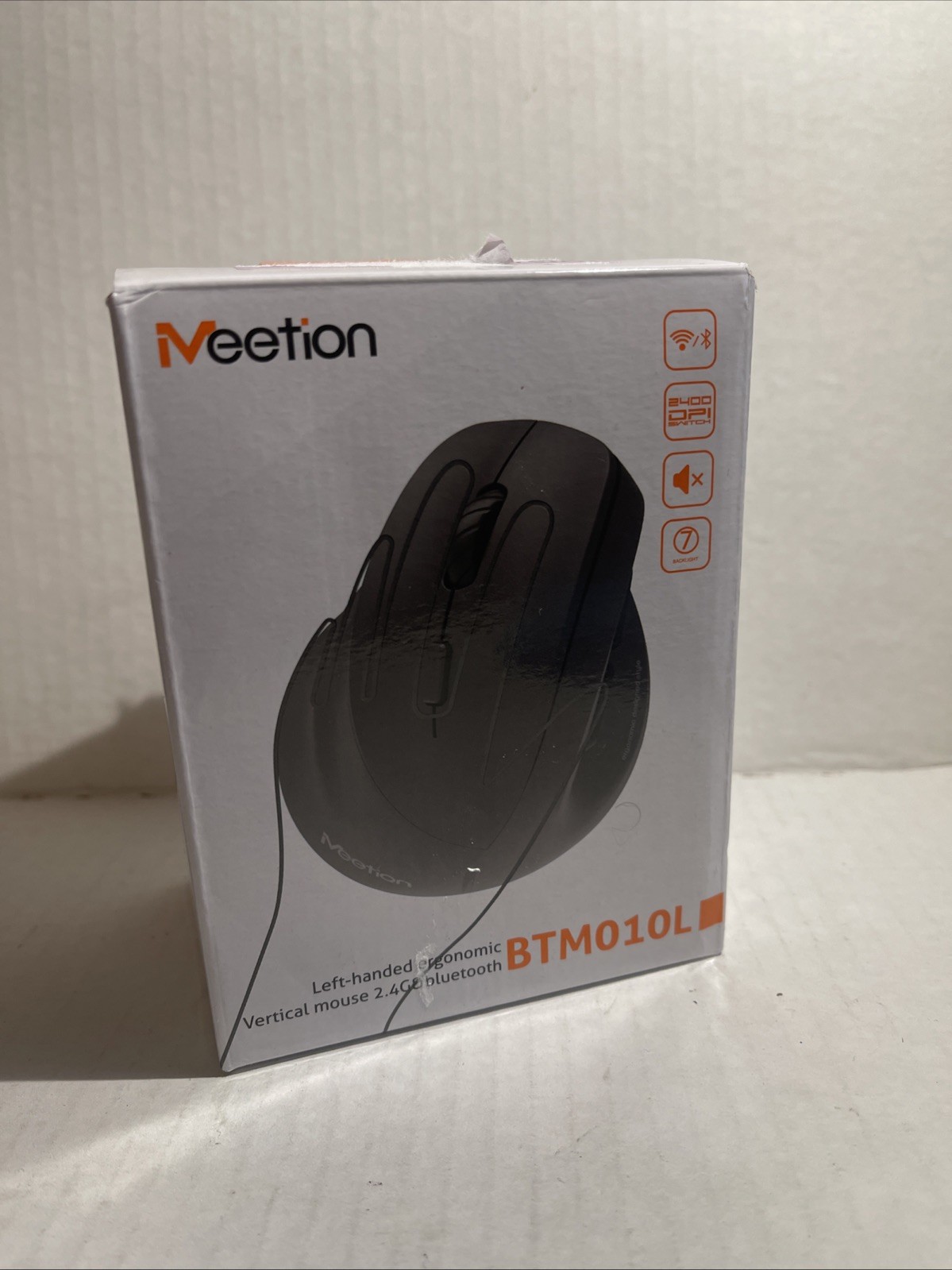 MEETION Ergonomic Wireless Vertical Mouse Backlit Rechargeable Bluetooth BTM010L