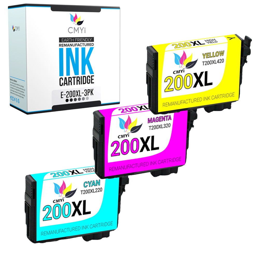 CMYi 3X Replacement 200XL Color Ink Cartridges for Epson WorkForce WF2530 WF2540