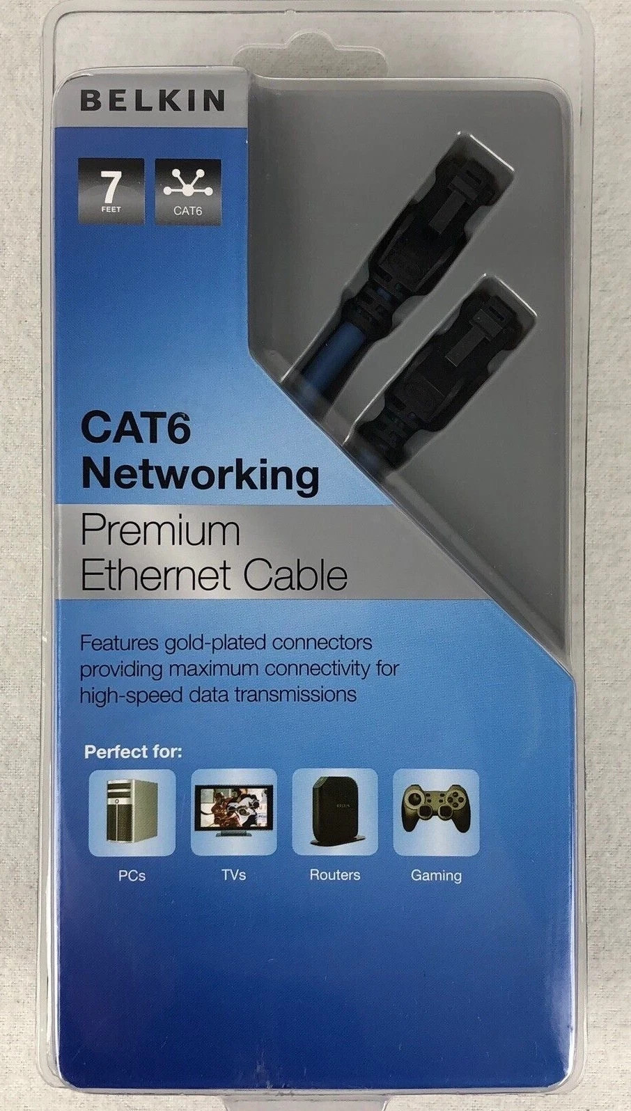 NEW - BELKIN CAT6 PREMIUM Ethernet Network Cable RJ45 7 ft. ~ SEALED