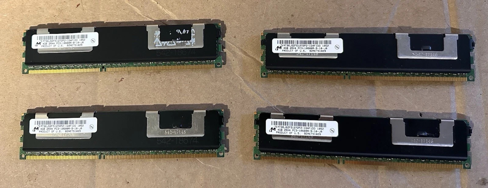 Micron 16 GB 2Rx4 PC3 10600R ECC REG Server 4x4GB Memory MT36JSZF51272PZ-1G4F1DD