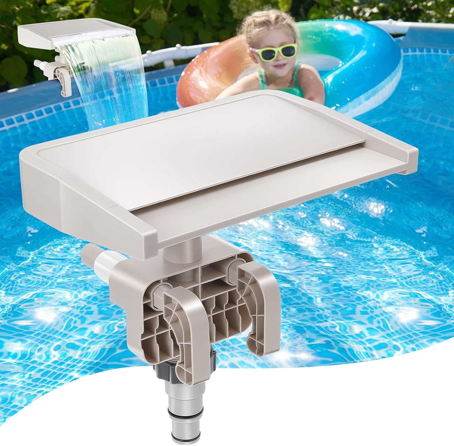 Above Ground Pool Waterfall Fountain Smooth Flow Outdoor Pool Accessory