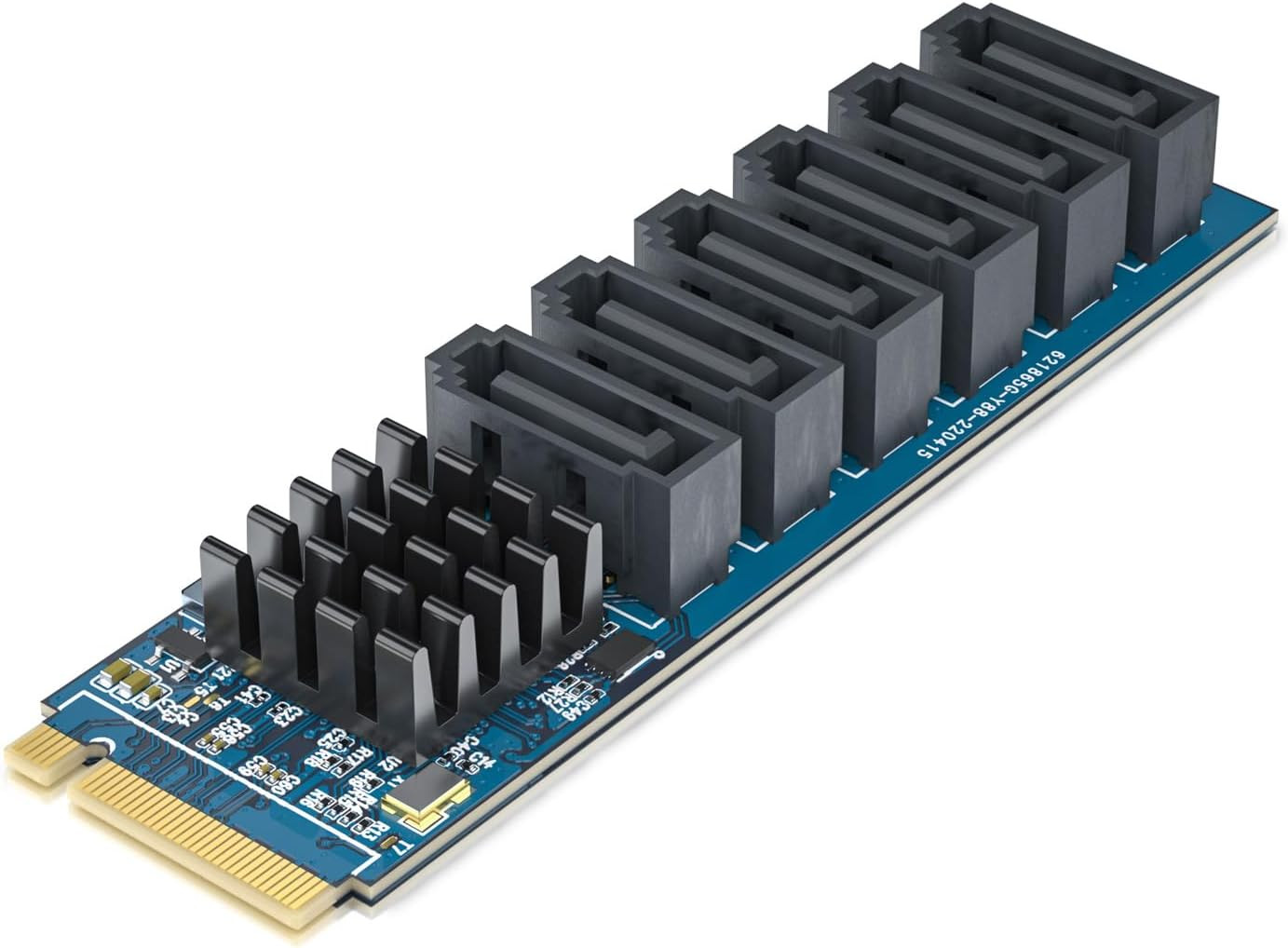M.2 to SATA Adapter, M Key to SATA3.0 Card, Asmedia ASM1166 Chip, Support SSD an