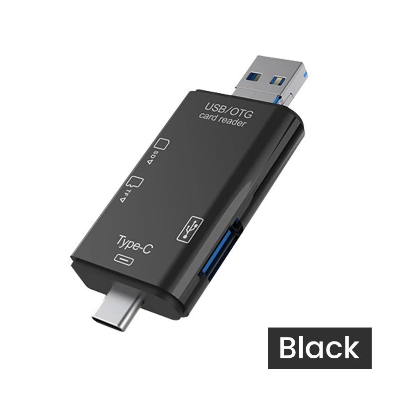 Kebidumei 6-in-1 USB 3.0 Card Reader SD MicroSD USB-C OTG