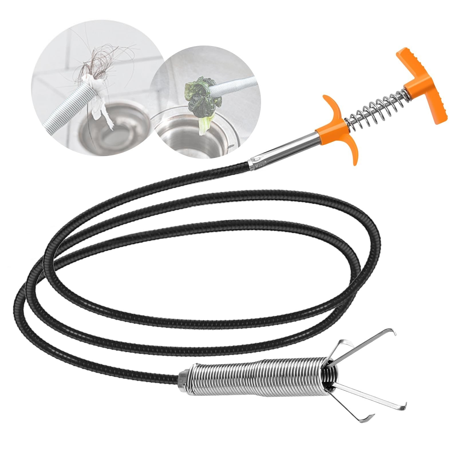 New Upgrade 35 inch Drain Snake Hair Drain Clog Remover Tool - Sink Drain Cle...