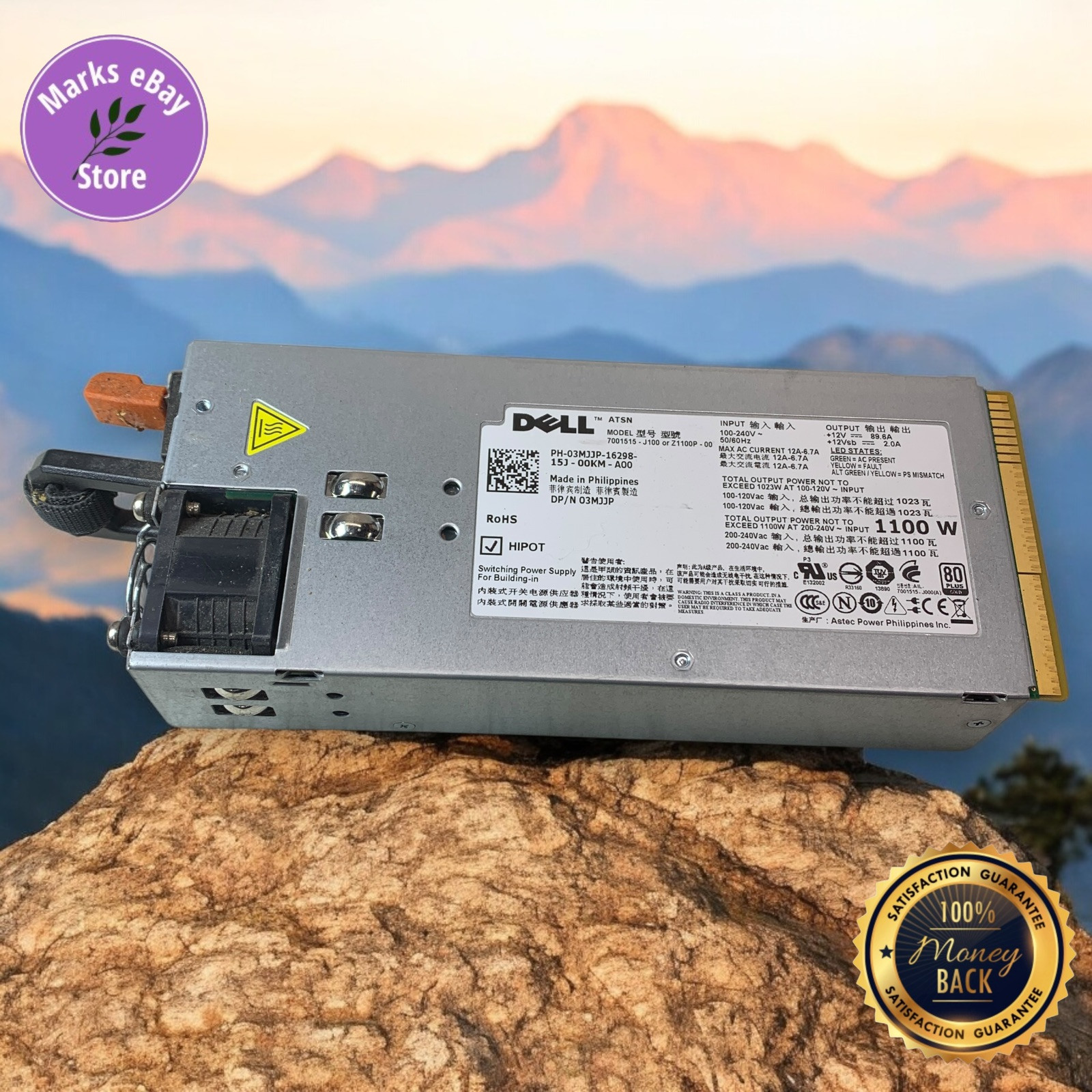 Dell 03MJJP 1100W Hot Swap PSU Z1100P-00 7001515-J100 80+ Plat Used