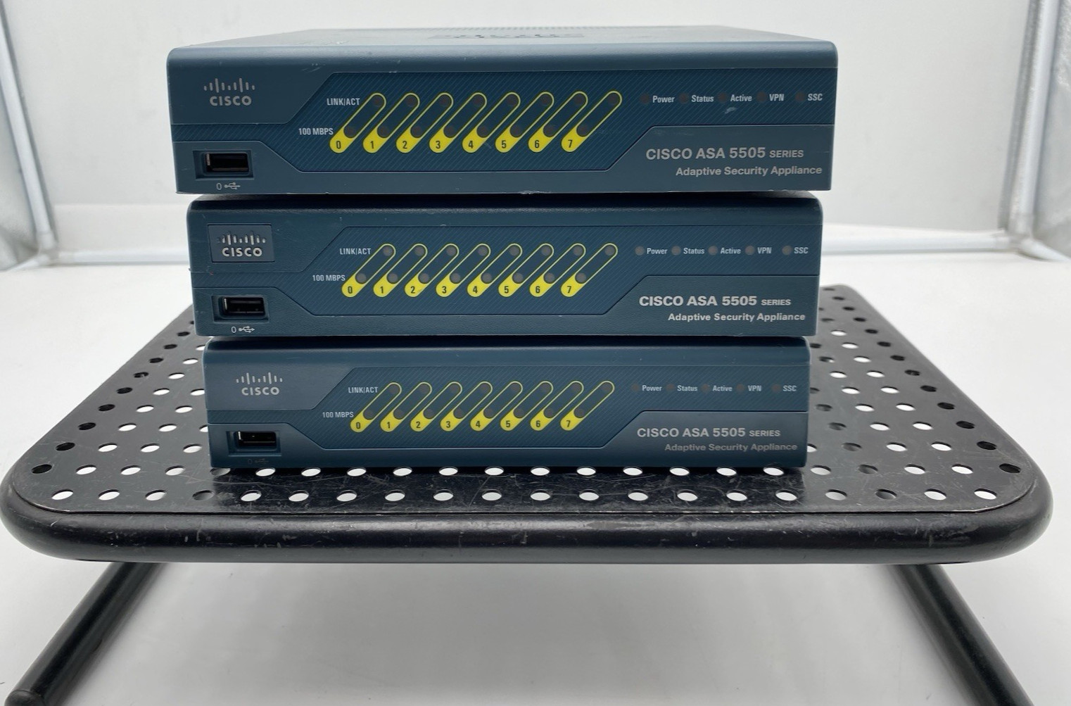 LOT OF 3 Cisco ASA 5505 Series Adaptive Security Appliance 1x V06, 1x V11 1x V15