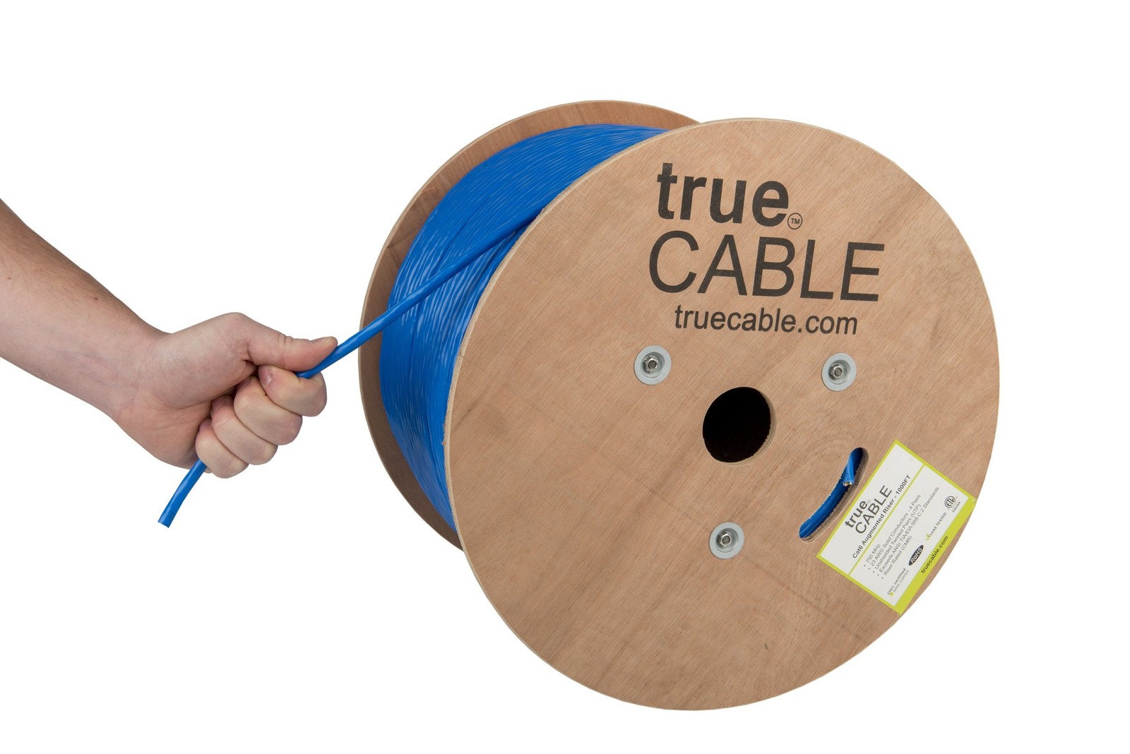Cat6A Riser (CMR), Bulk Ethernet Cable, 1000ft, Blue, Blue
