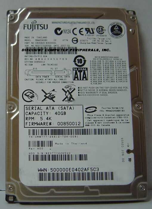 40GB SATA Fujitsu MHW2040BH 2.5" 9.5mm Hard Drive Tested Good Our Drives Work