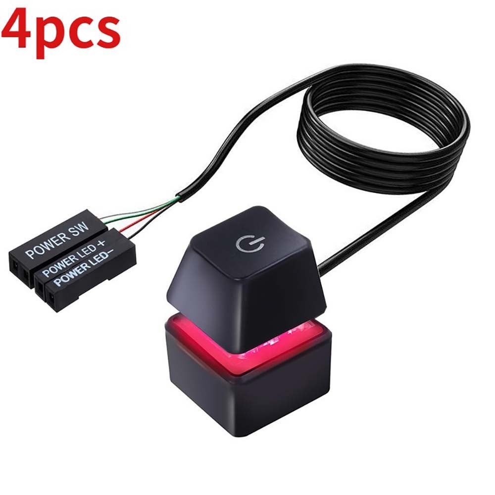 Desktop PC Power Switch Button External Start Button with RGB Mechanical Key