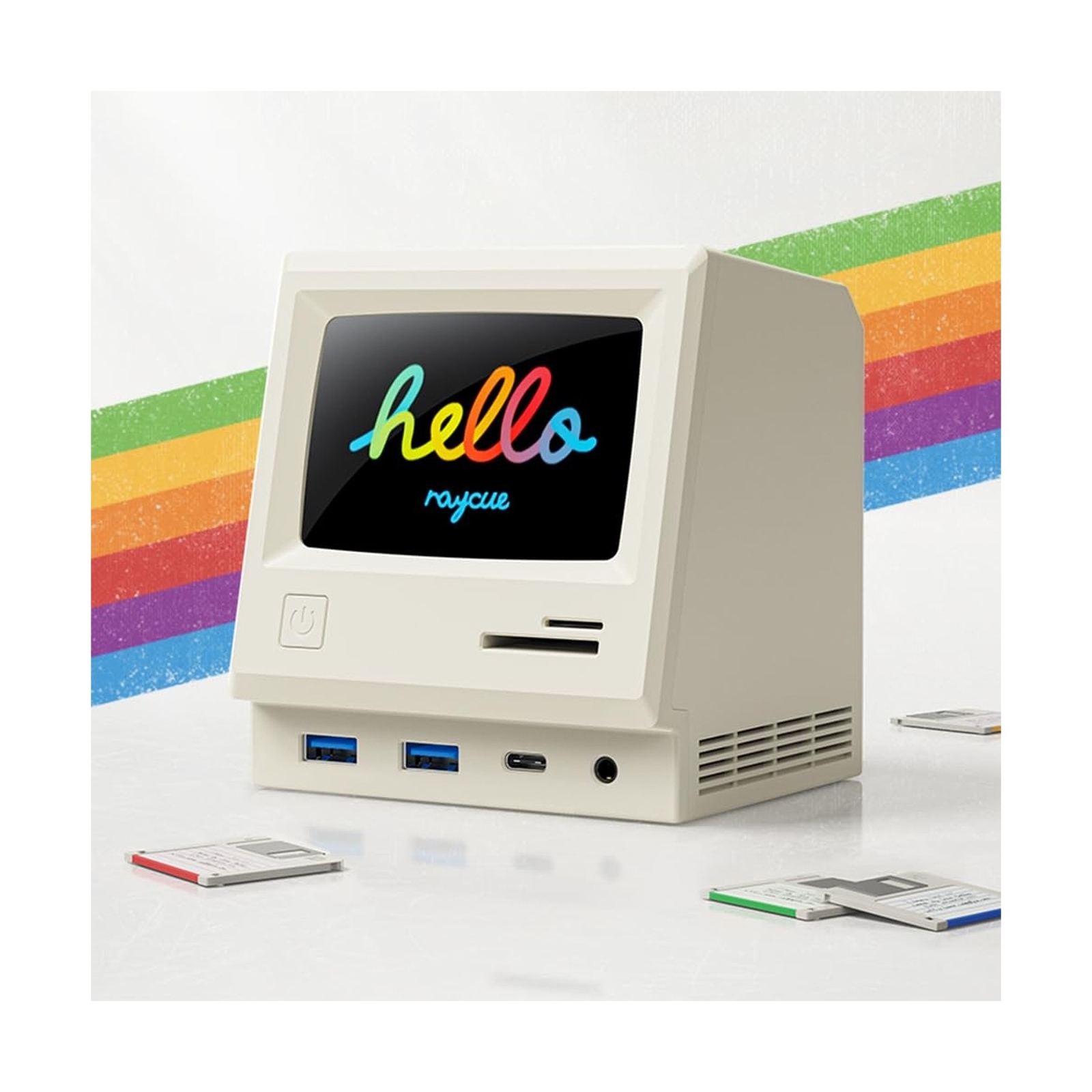 RayCue 13in 1 Type-C expansion dock Station Triple Monitor Clock/Photo Frame