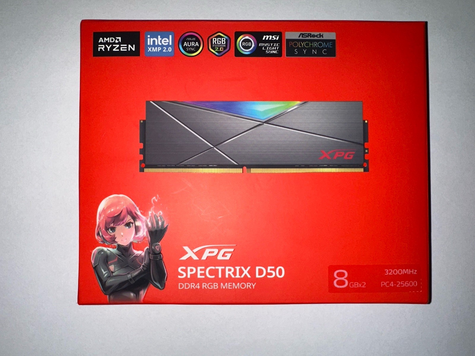 XPG D50 16GB (2x8GB) PC4-25600 (DDR4-3200) Memory (AX4U32008G16A-DW50)