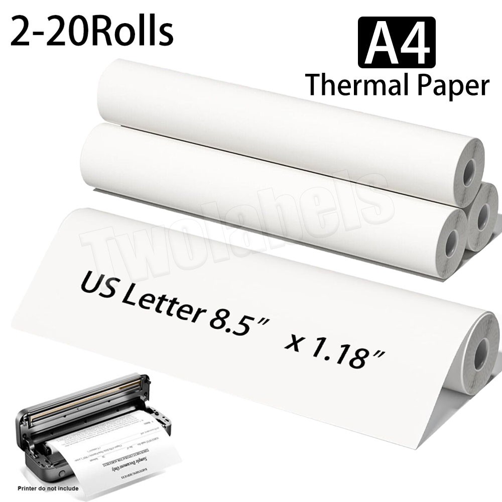 2-20 Rolls Thermal Paper 8.5"x11" US Letter Wholesale Compatible with M08F M832